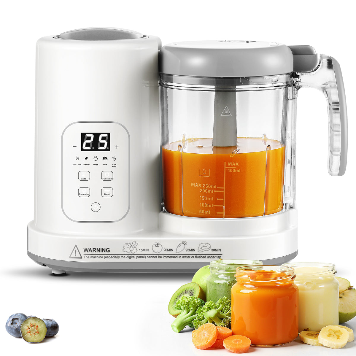 4-in-1 Baby Food Maker with LCD Display – Steam, Blend, Defrost & Reheat